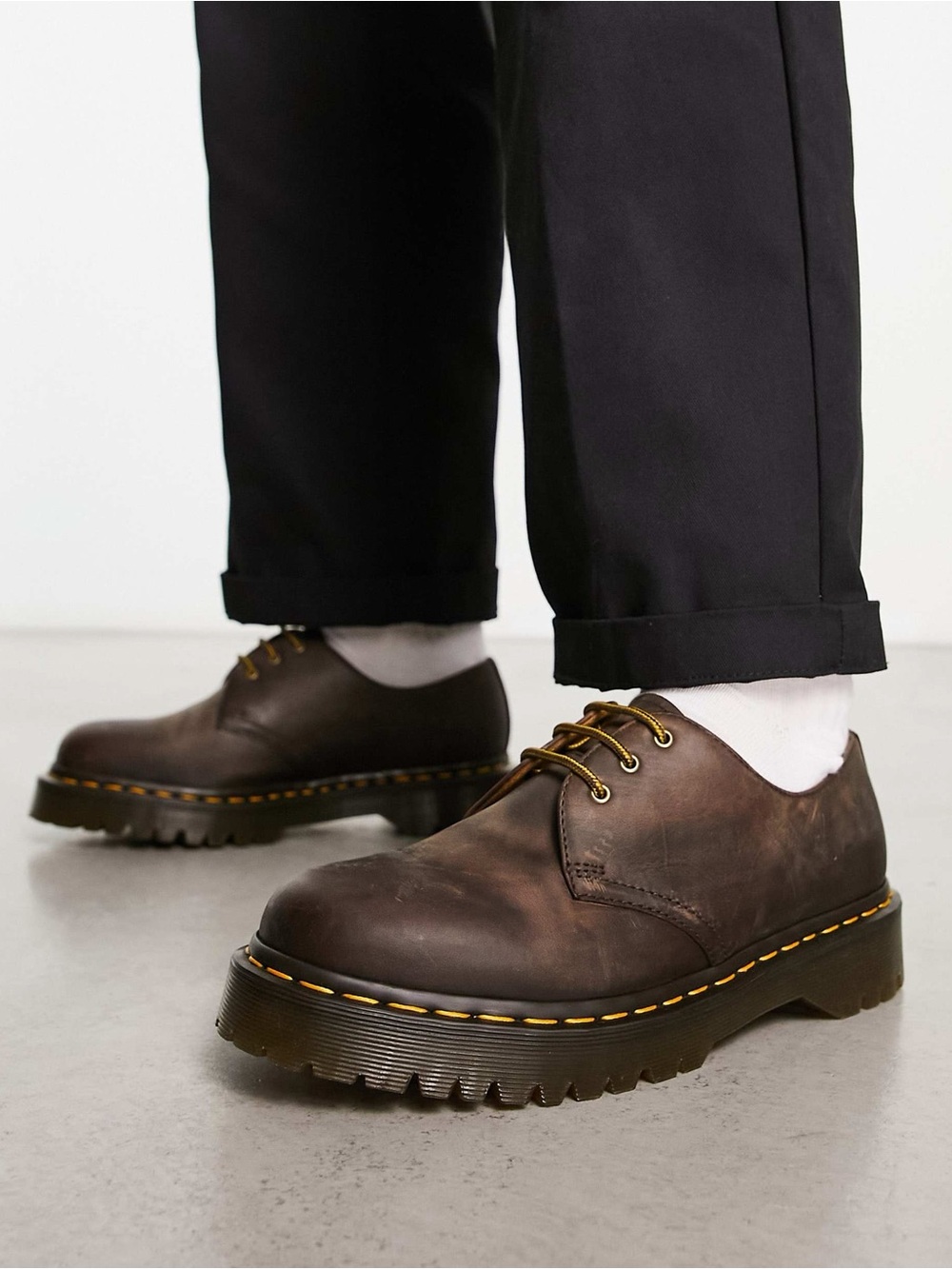 Dr. Martens Men’s 1461 Bex Crazy Horse Leather Oxford Shoes Lace Up Brown 7